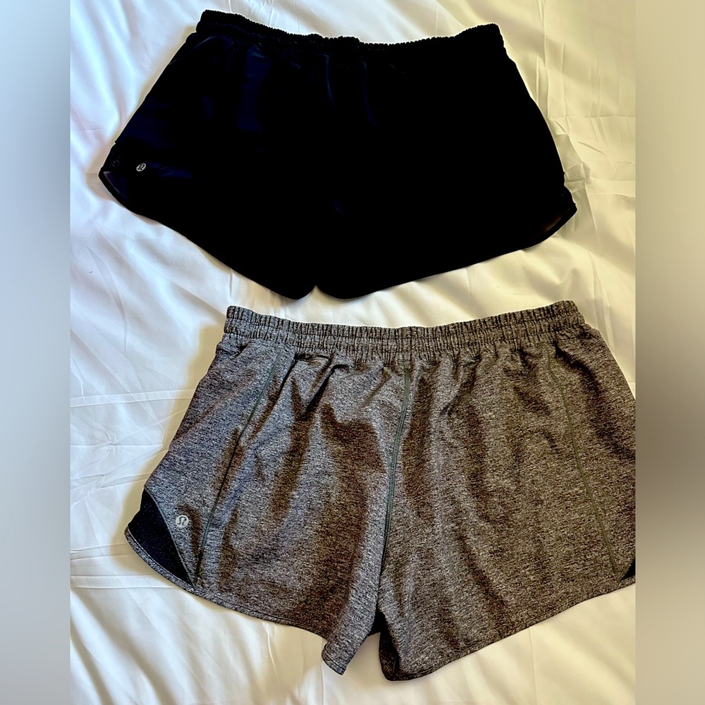 Lululemon - Hotty Hot lined shorts - black & gray - 14 Long